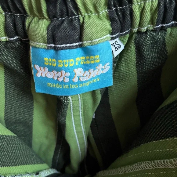 Green and Black Striped Big Bud Press Pants xs - Picture 3 of 4